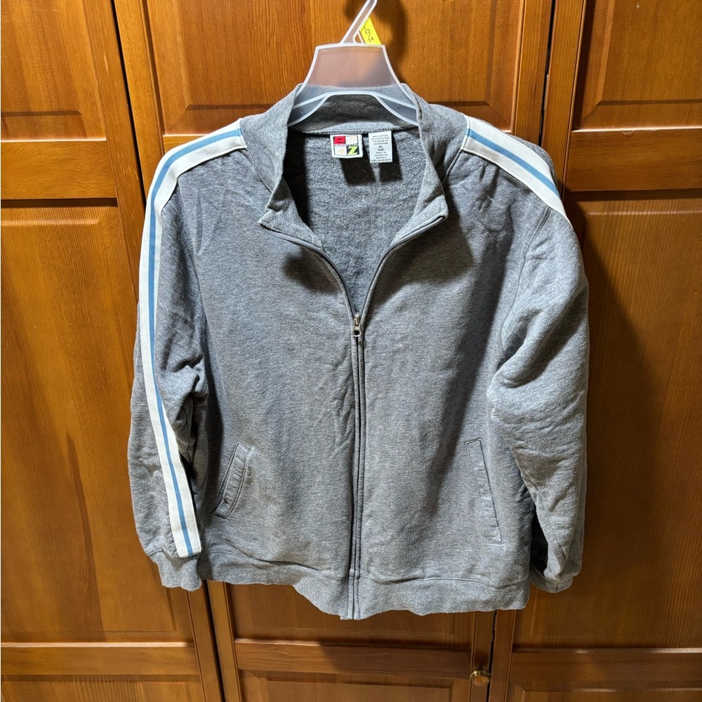 Vintage Energy Zone Gray, White and Blue Stripe Jacket